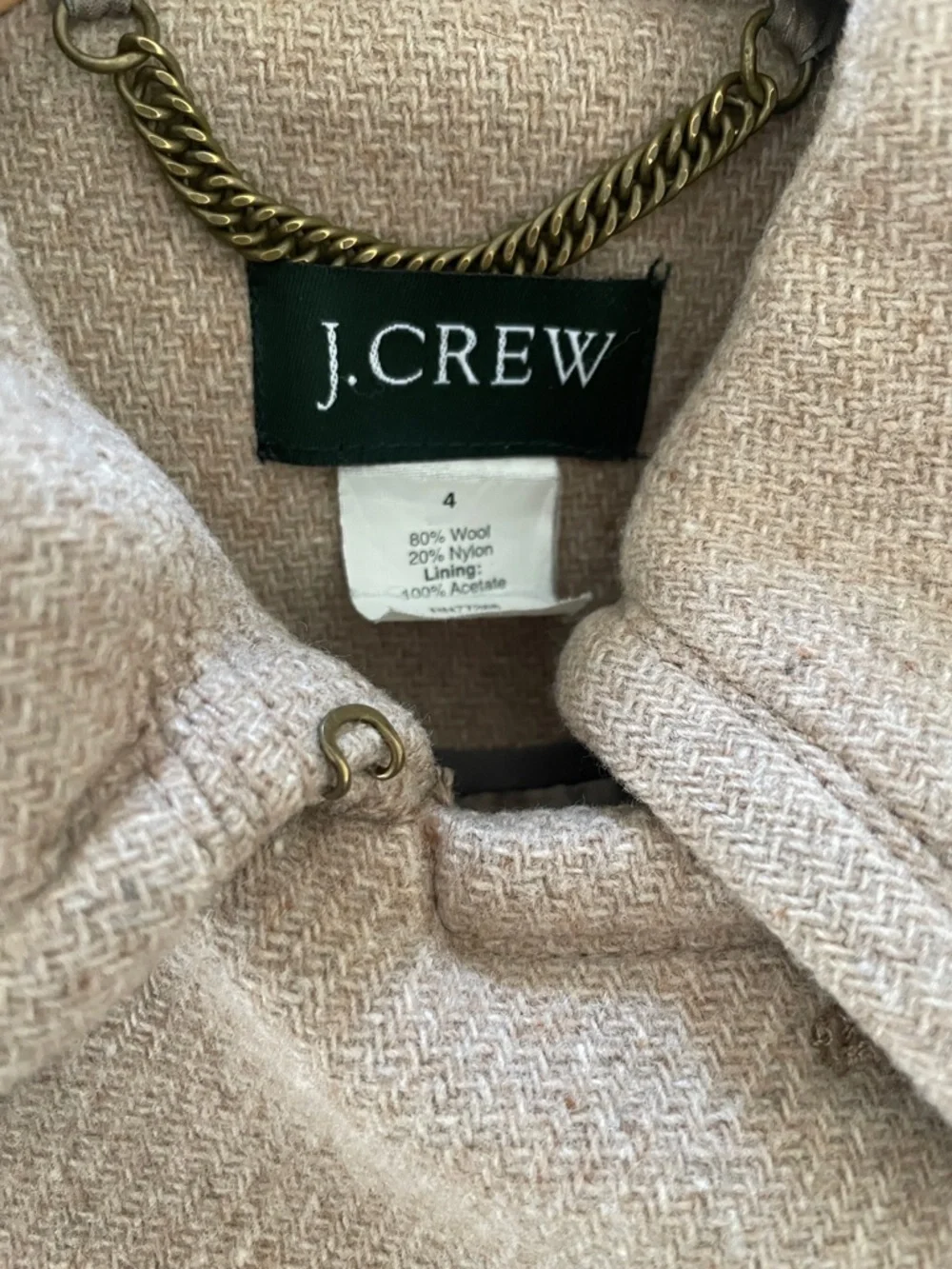 J. Crew Double-Breasted Wool Pea Coat in Camel - Picture 6 of 6